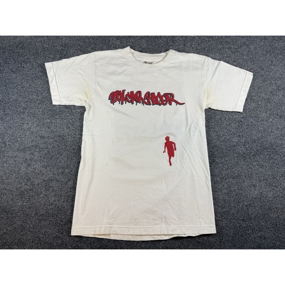 Vintage RARE Size Small Box Car Racer White Graphic Band Tee Murina Tag